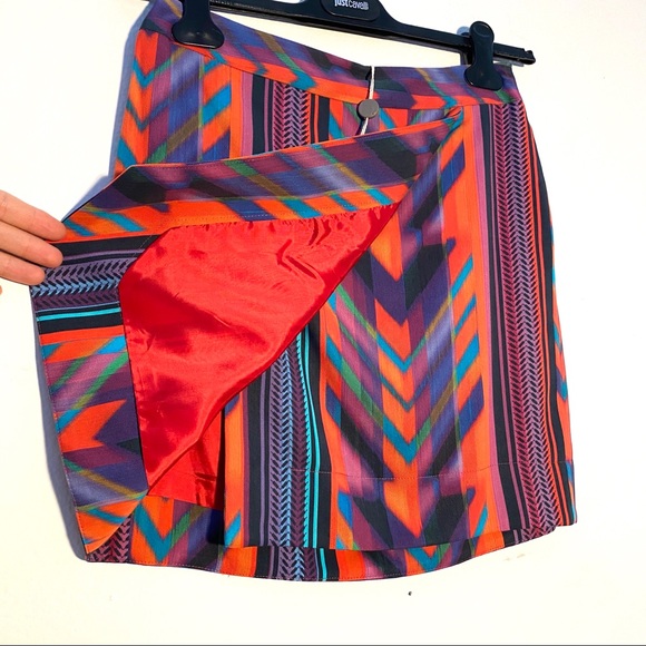 Lala Berlin mini skirt purple Ethno Bright Caladan Sz. XS Boho Twill Tribal - Picture 2 of 12